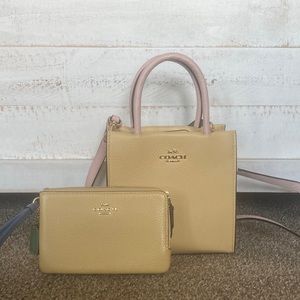Muted Color Block AUTHENTIC COACH Mini Purse with Clutch